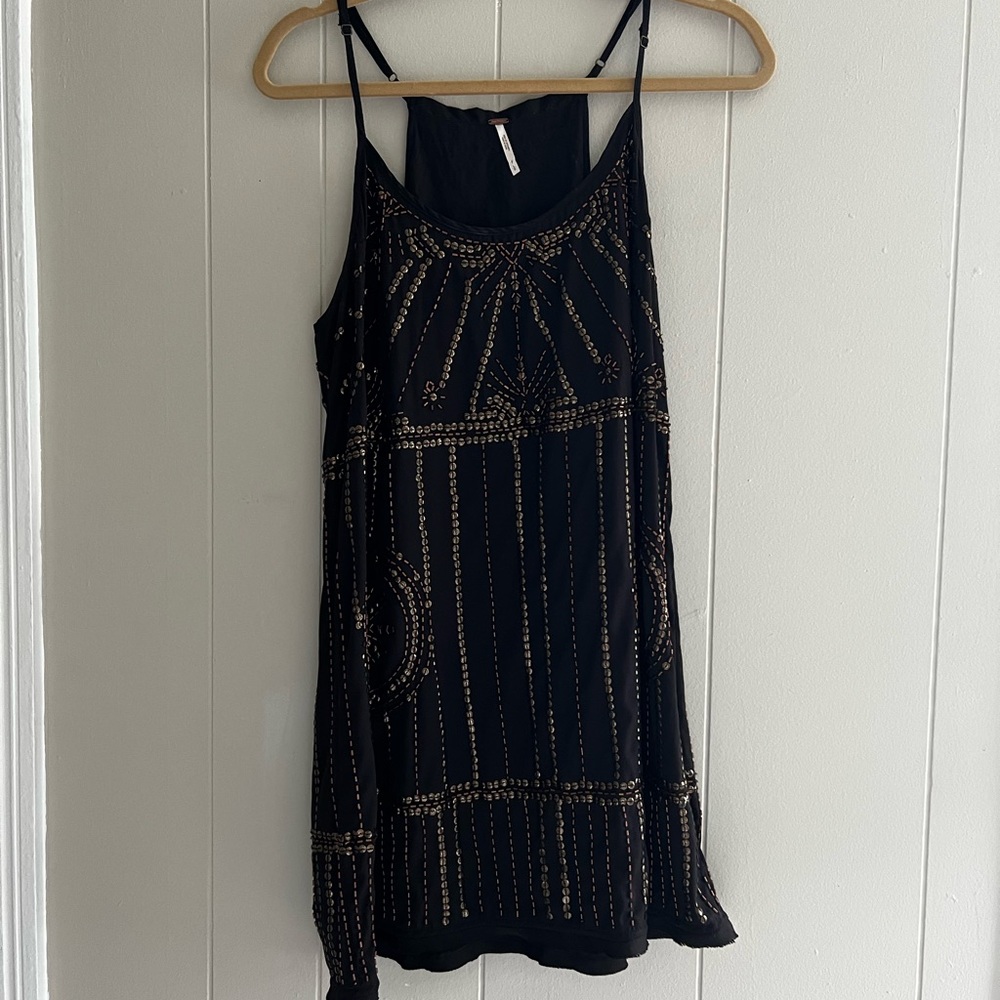 Free people Black sequin dress -Large